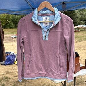 Fat Face Lavender Pullover with Light Blue Trim